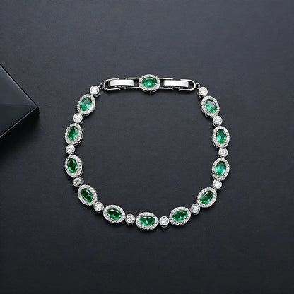 SLBRIDAL Sparkling Charm Fashion Cubic Zircon Bracelets Girls CZ Daily Bracelet Gift Wedding Bridal Bridesmaids Women Jewelry