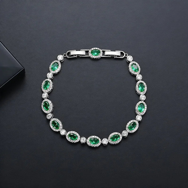 SLBRIDAL Sparkling Charm Fashion Cubic Zircon Bracelets Girls CZ Daily Bracelet Gift Wedding Bridal Bridesmaids Women Jewelry