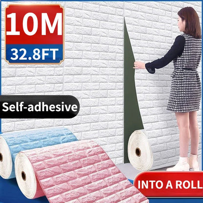 3D Foam Brick Wall Panels Stickers Self Adhesive Waterproof Living Room Wallpaper Wall Decal Home Decor Wallcovering TV Backd