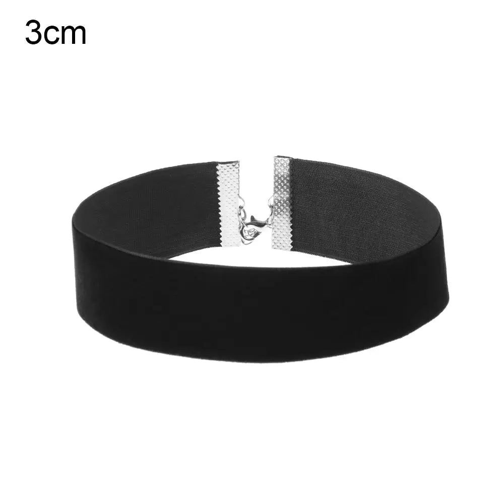 Adjustable Elegant Classic Vintage Velvet Choker Gothic Black Ribbon Necklace - 3cm