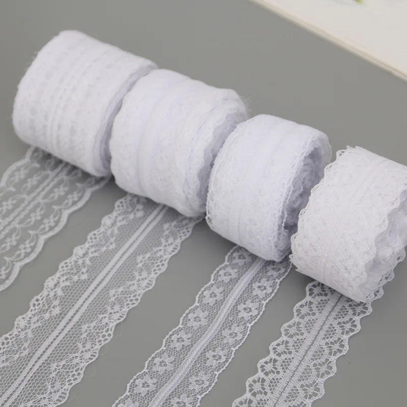 Lace Ribbon, White Lace Tape for Crafts, Floral Lace Ribbon for Party Decoration, DIY Sewing Projects, Elegant Home Decor