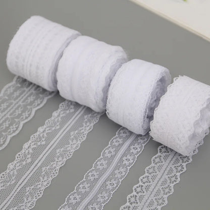 Lace Ribbon, White Lace Tape for Crafts, Floral Lace Ribbon for Party Decoration, DIY Sewing Projects, Elegant Home Decor