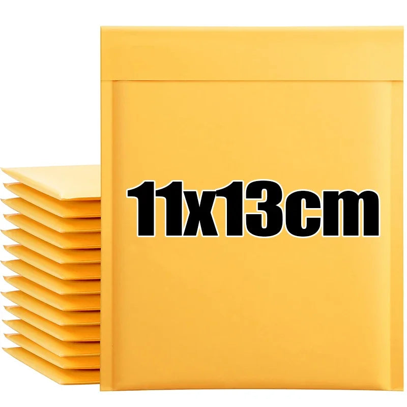 50/10x Kraft Paper Bubble Mailers Envelopes Bags Bubble Mailing Bags Home Yellow Self Seal Waterproof Cushion Envelopes Pouch