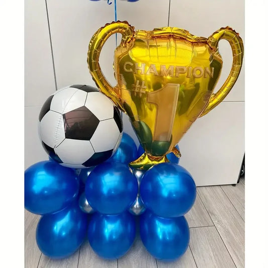 4pcs Champion Trophy Aluminum Balloon Football Basketball Anniversary Birthday Party Decoration
