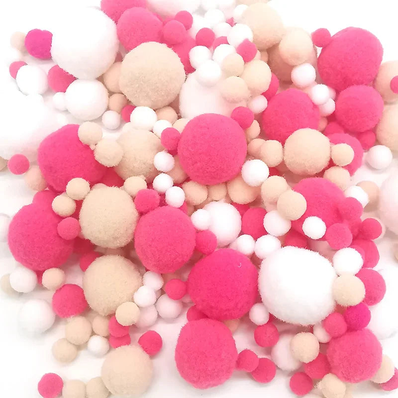 8-30mm Pom poms Multi-Colored Pompoms Soft Fluffy Puff Pompom Balls for Kid DIY Creative Craft Wedding Decor Sewing Supplies 