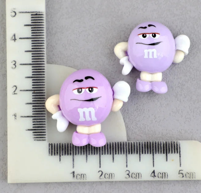20pcs/lot Kawaii Funny M Beans Flatback Resin Cabochon Scrapbooking Crafts Fit Phone Deco Parts DIY Hair Bows Accessories