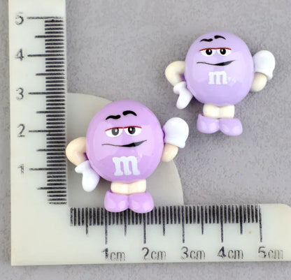 20pcs/lot Kawaii Funny M Beans Flatback Resin Cabochon Scrapbooking Crafts Fit Phone Deco Parts DIY Hair Bows Accessories - 0