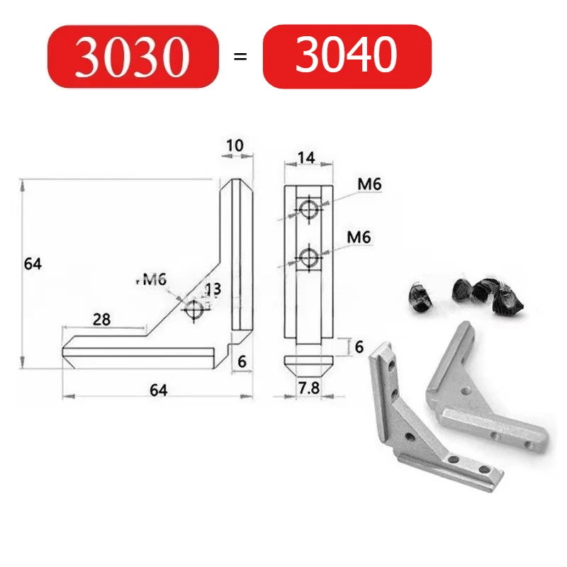 2020 3030 4040 Panel Installation Board Angle Slot Fixing Hardware Door Frame Corner Code Profile Universal Angle Slot Connec