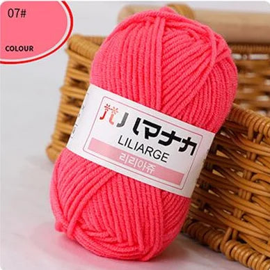 25G Milk Sweet Soft Baby Cotton Knitting Wool Thick Fiber Yarn Velvet Hand Threads for Knitting Wool Crochet Yarn for DIY Swe