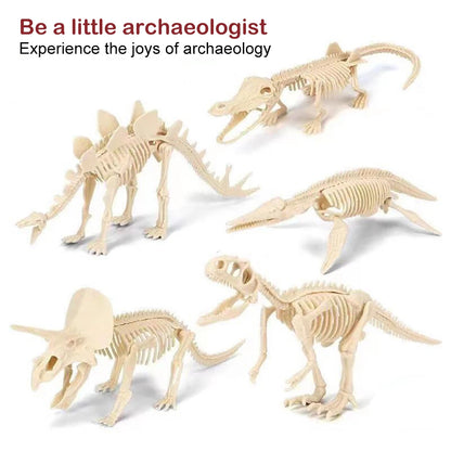 Simulation Dinosaur Fossil Plastic Skeleton Model Children's DIY Handmade Dinosaur Skeleton Assembly Kit Tyrannosaurus Rex Mo