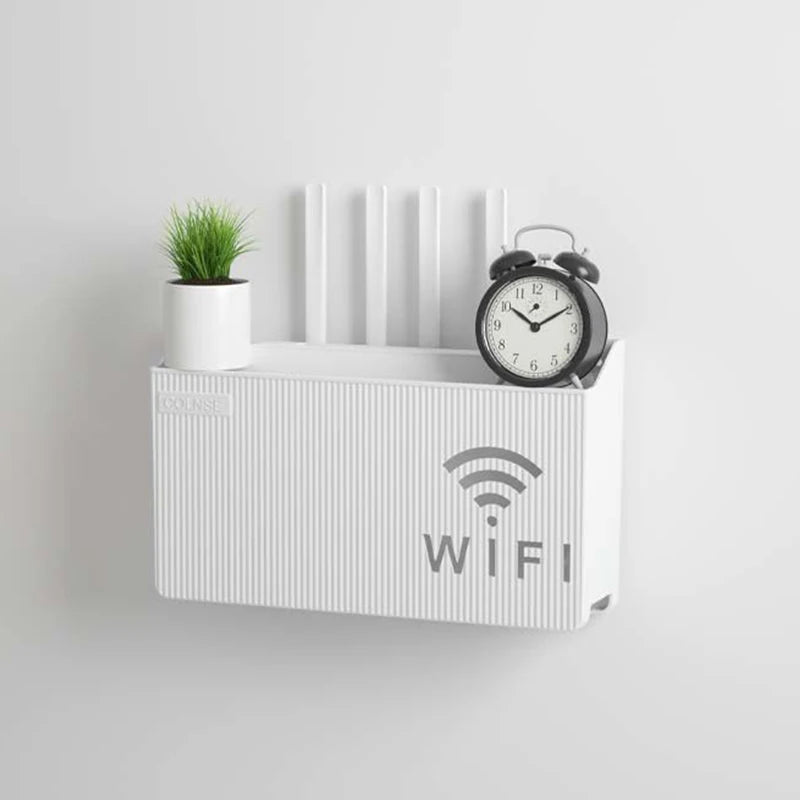 Router Storage Rack TV Set-top Storage Box - WHITE