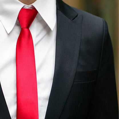 Fashion 5CM Skinny Slim Narrow Ties for man Solid Color Black Red Blue Patterns Necktie For mens Neck Tie Neckwear