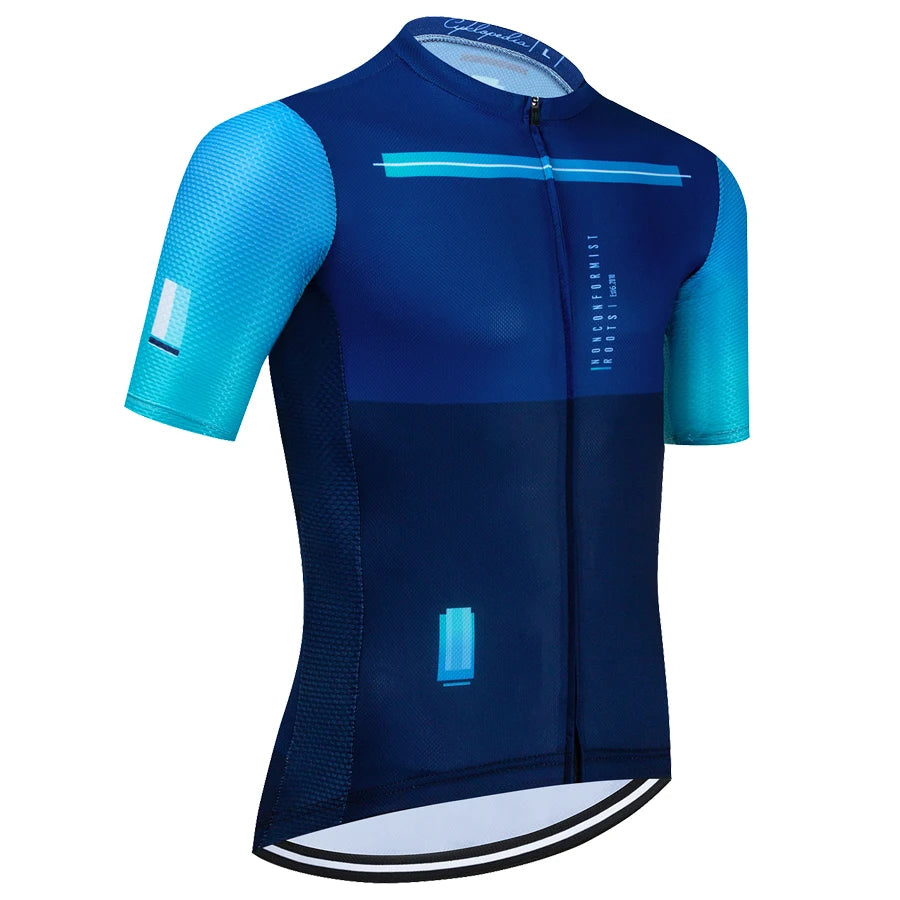 Summer 2025 Short Sleeve Cycling Jersey Men MTB Bicycle Top Outdoor Cycling Clothing Breathable Shirt Maillot Ciclismo Quick 