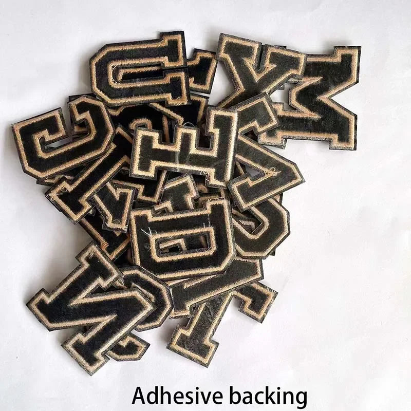 A~Z English Alphabet Letters Badge Patches,Leopard Print Applique Embroidery Iron on Stickers for Clothing,DIY Name Garment