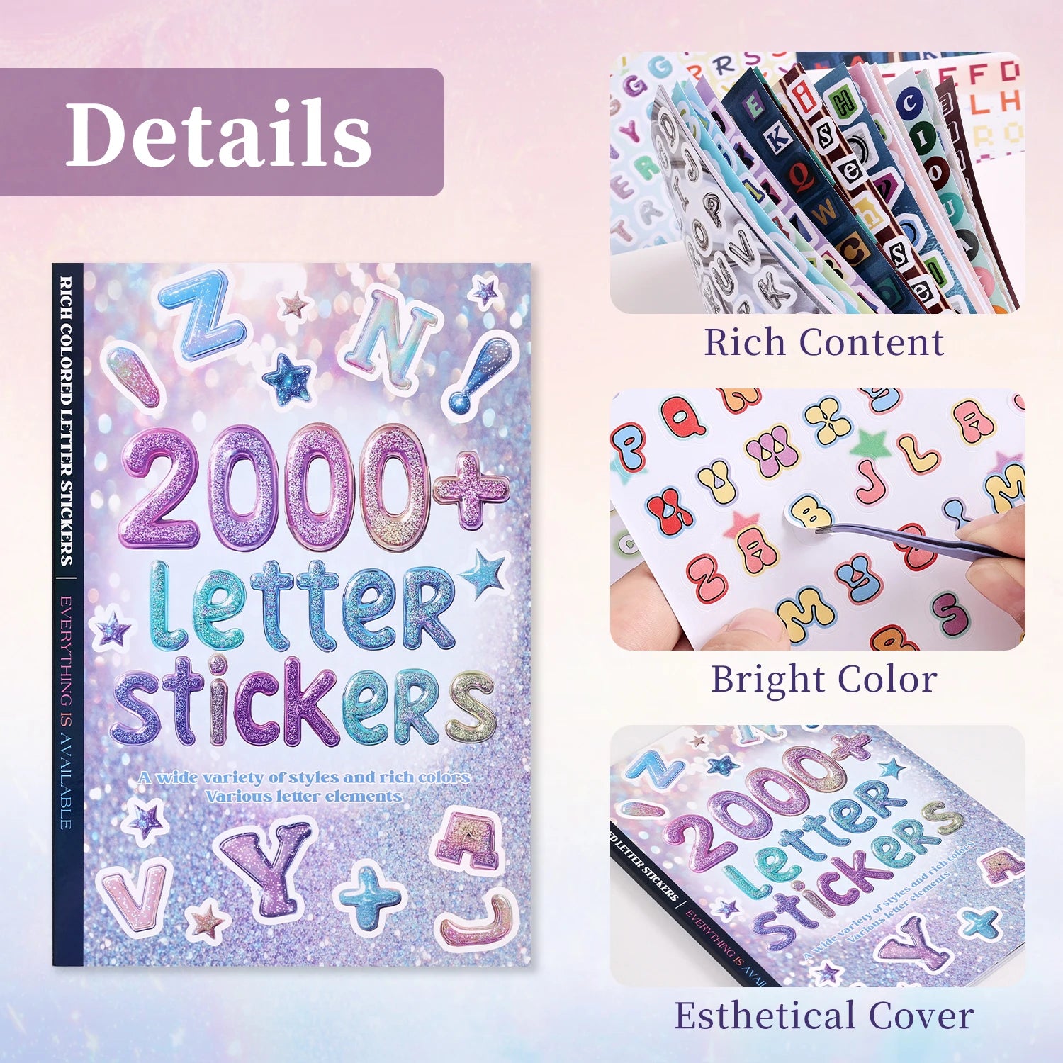 2000+ Pcs Alphabet Sticker for Journaling,Fun & Colorful Craft Letter Stickers for Junk Journal, Scrapbooking Supplies, Ideal