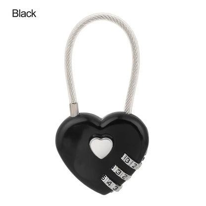 Heart Shaped 3 Digit Password Lock Luggage Travel Suitcase Locker Case Supply Code Drawers Padlock Security Tool Accessories