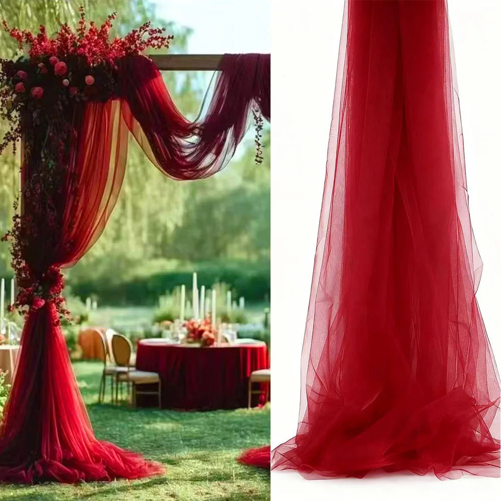 75cm X 6M White Wedding Tulle Arch Draping Fabric Backdrop 28.7" X 20FT Sheer Drapes Fabric for Wedding Ceremony Birthday Par