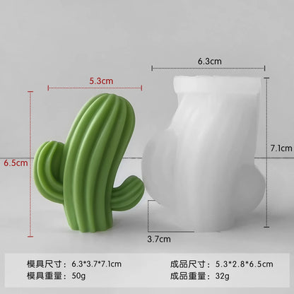 DIY Cactus Aromatherapy Candle Silicone Mold Simulation Cactus Dropper Resin Gypsum Ornament Mold DIY Glue Resin Succulent Mo