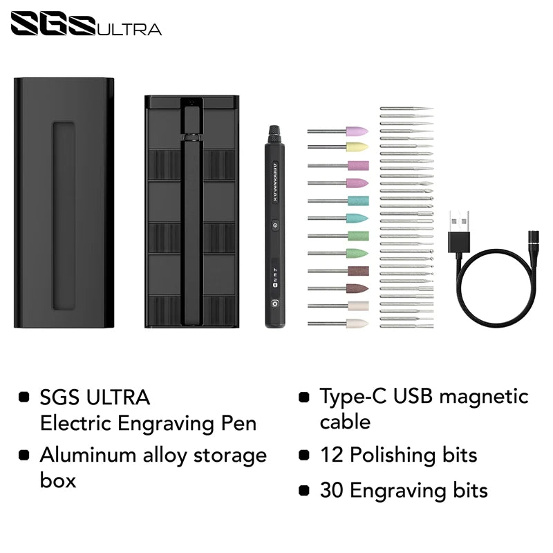 ARROWMAX SGS Engraving Pen Cordless Rotary Tool Kit Electric Mini Grinder with 42 Bits for Crafts Metal Wood Glass Carving - 