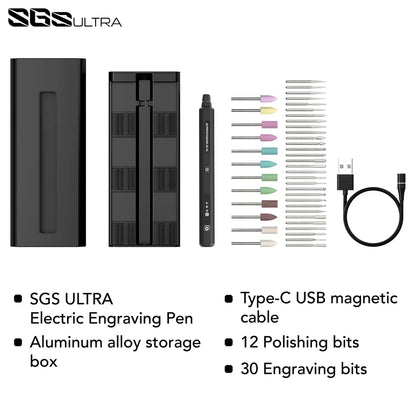 ARROWMAX SGS Engraving Pen Cordless Rotary Tool Kit Electric Mini Grinder with 42 Bits for Crafts Metal Wood Glass Carving - 