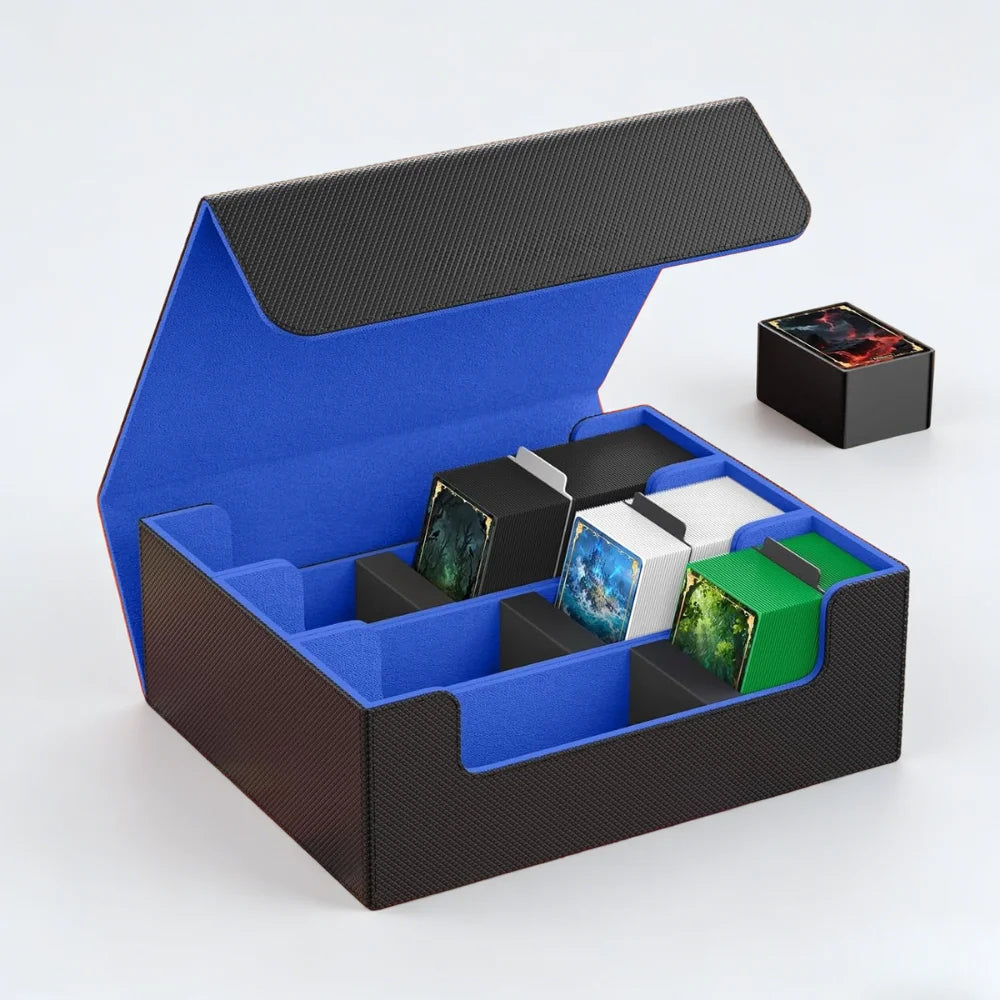 Trading Card Storage Box, Holds 1800+ Sleeved Cards, Magnetic Closure PU Leather Card Case for MTG, PTCG, YGO, Sports Cards