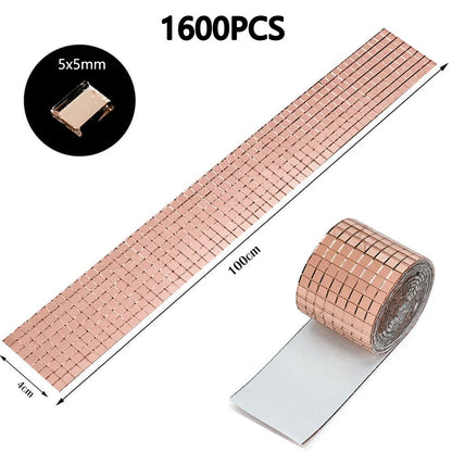 2025 New Self-Adhesive Real Craft Mini Square Mirrors Mosaic Tiles Stickers Bathroom DIY Handmade Craft Home Decoration Makin