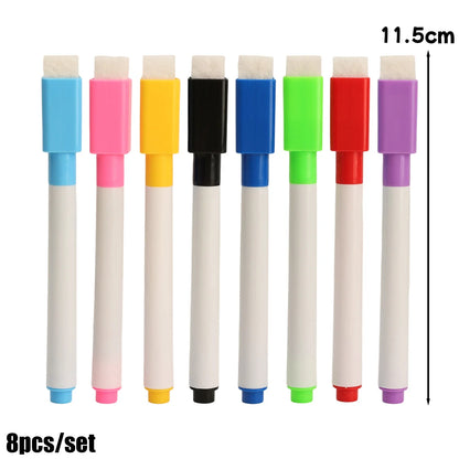 8 Colors Set Whiteboard Pens Bullet Tip Small Size No Magntic 8-24Pcs Whiteboard Dry Erase Markers Kids Graffiti Drawing Pens