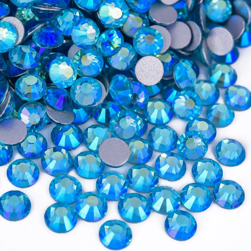 Billow Blue Series Non Hotfix Rhinestones SS6-SS30 Nail Charm Art Flatback Crystals Super Glitter Glass Strass for DIY Craft