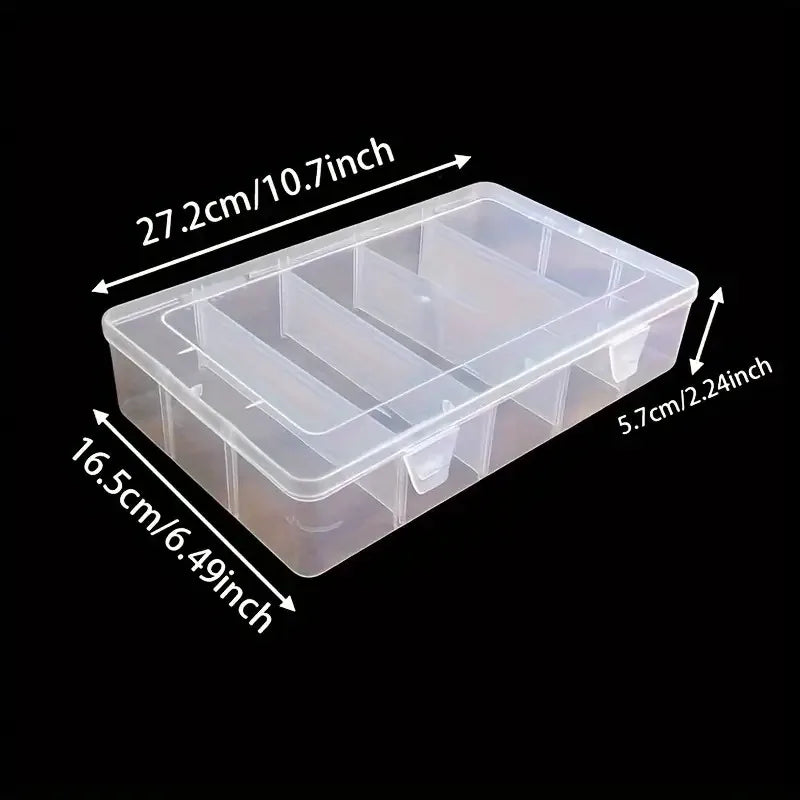 Hardware Tool Storage Box, 5-Compartment Transparent Tool Organizer Box, Screw and Accessory Sorting Box, Household Screw and