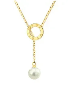 Stainless Steel Vintage Textured Delicate Necklace - C6 Gold
