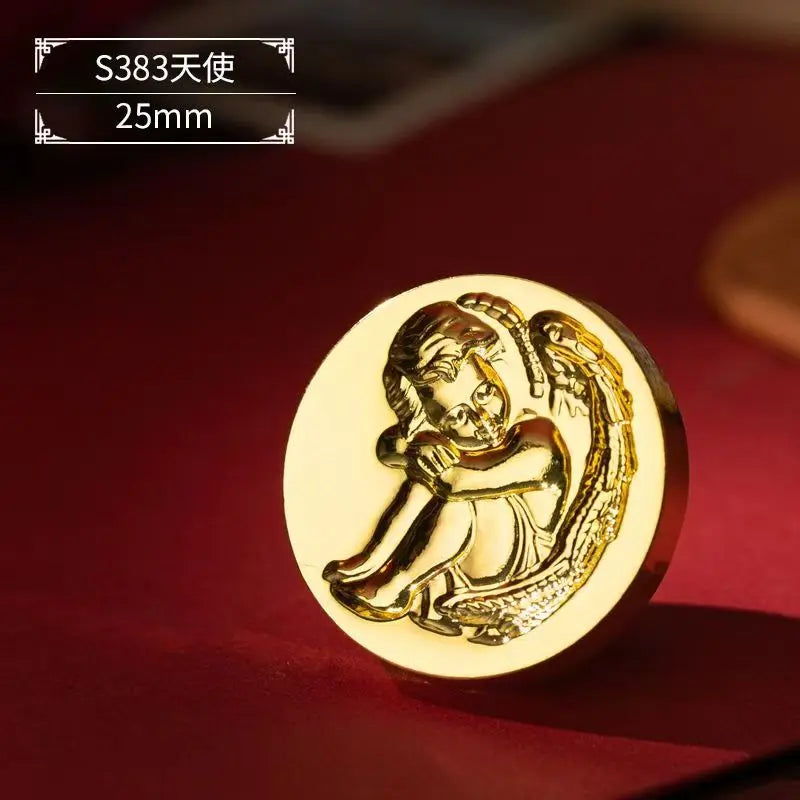 Plant Wax Stamp Seal Wax Print Thick Copper Head Carved Sealing Tool Holiday Party Invitation Letter Wedding Decorative - B9