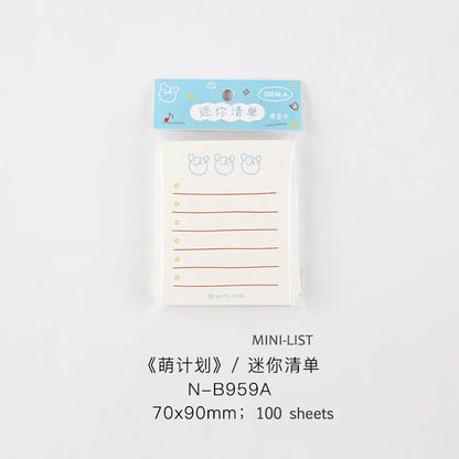 JIANWU 100sheets/50sheets Cute Plan Series Memo Pad Kawaii To Do List Weekly Plan Daily Plan Stationery School Office Supplie