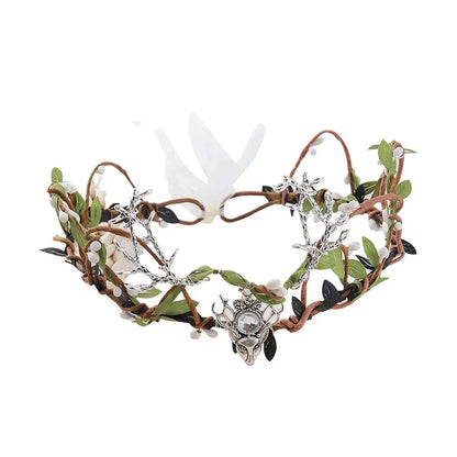 Elven Crown Elf Tiara Vine Headpiece Fairy Witch Diadema Crown Gothic Headband Woodland Dress Bridal Wedding Hair Accessories
