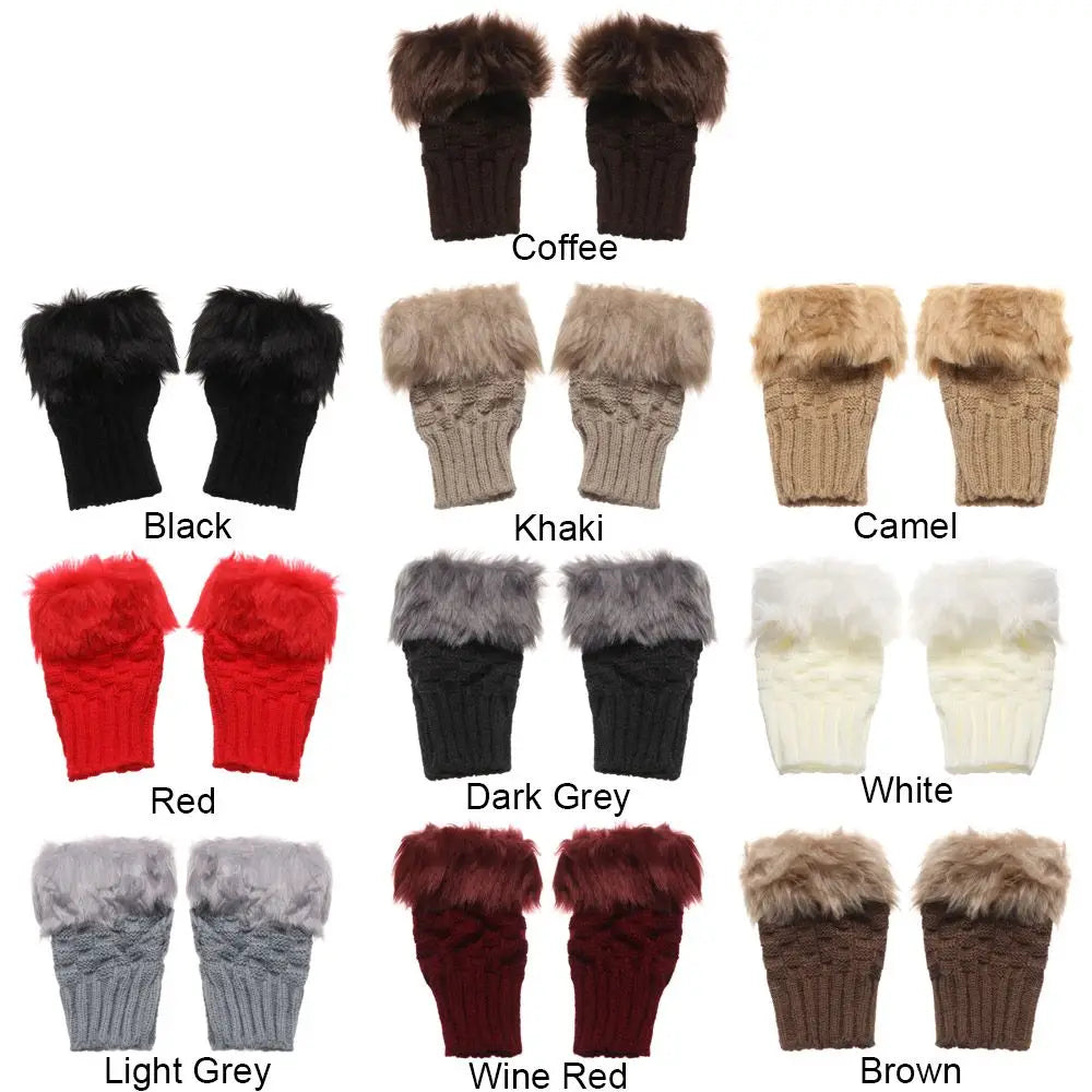 Rabbits Knitted Gloves, Faux Rabbit Hair Mittens, Warm Fingerless Gloves for Winter, Cozy Texting Gloves, Stylish Outdoor Han