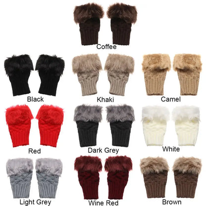 Rabbits Knitted Gloves, Faux Rabbit Hair Mittens, Warm Fingerless Gloves for Winter, Cozy Texting Gloves, Stylish Outdoor Han