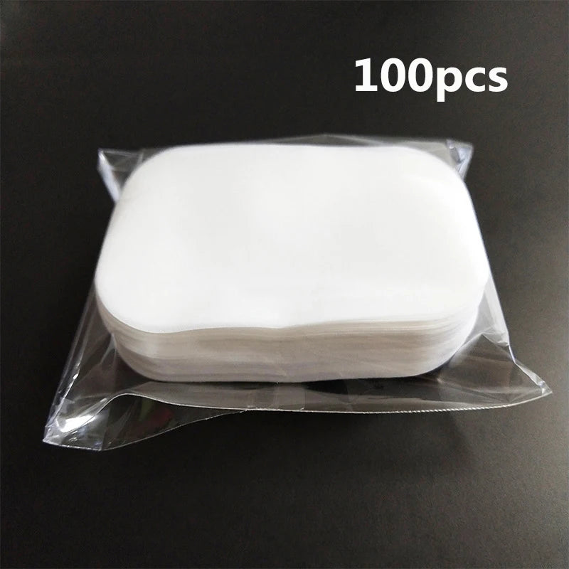 100/200Pcs Portable Bathroom Soap Slices Bath Hand Washing Slice Outdoor Travel Scented Foaming Soap Paper Clean Soap Tablets