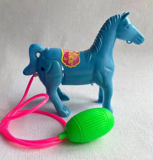 Kids Pull String Horse Toy Classic Vintage Walking Animal Model Colorful Plastic Interactive Toddler Educational Birthday Par