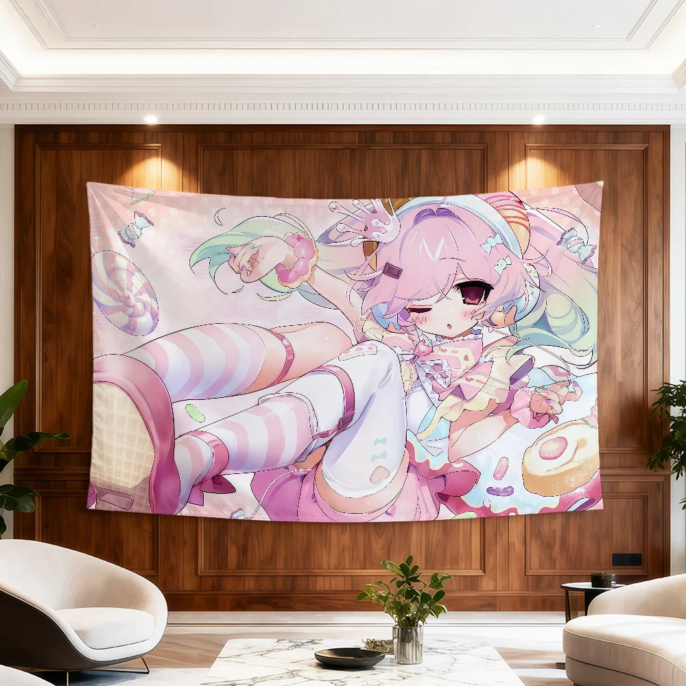 Flag Anime Moe For Room Dorm Girl Party Hogar Art Bedside Living Room Wall Hanging Y2k Garden Decor Cutecore Banner Gift