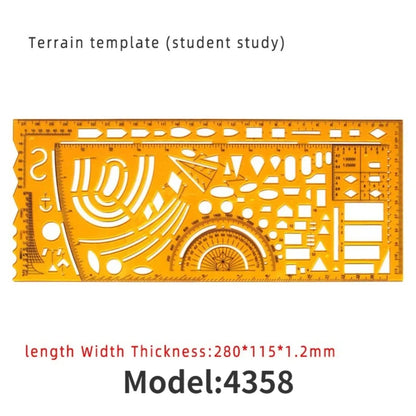Architectural Drafting Template Set - Round & Oval Shapes, Resin Design Rulers for Furniture and Building Plans, Office Suppl