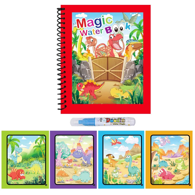 1pc Reusable Water Drawing Book Magic Water Book Mess-Free Magic Painting Pad with Refillable Water Pen Learning Education To