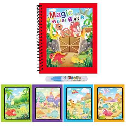 1pc Reusable Water Drawing Book Magic Water Book Mess-Free Magic Painting Pad with Refillable Water Pen Learning Education To