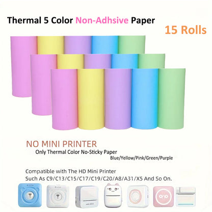 Kids Camera Instant Print Refill for Kids Instant Camera Thermal Printing BPA Free,57x25mm White Non-Adhesive Photo Print Rol