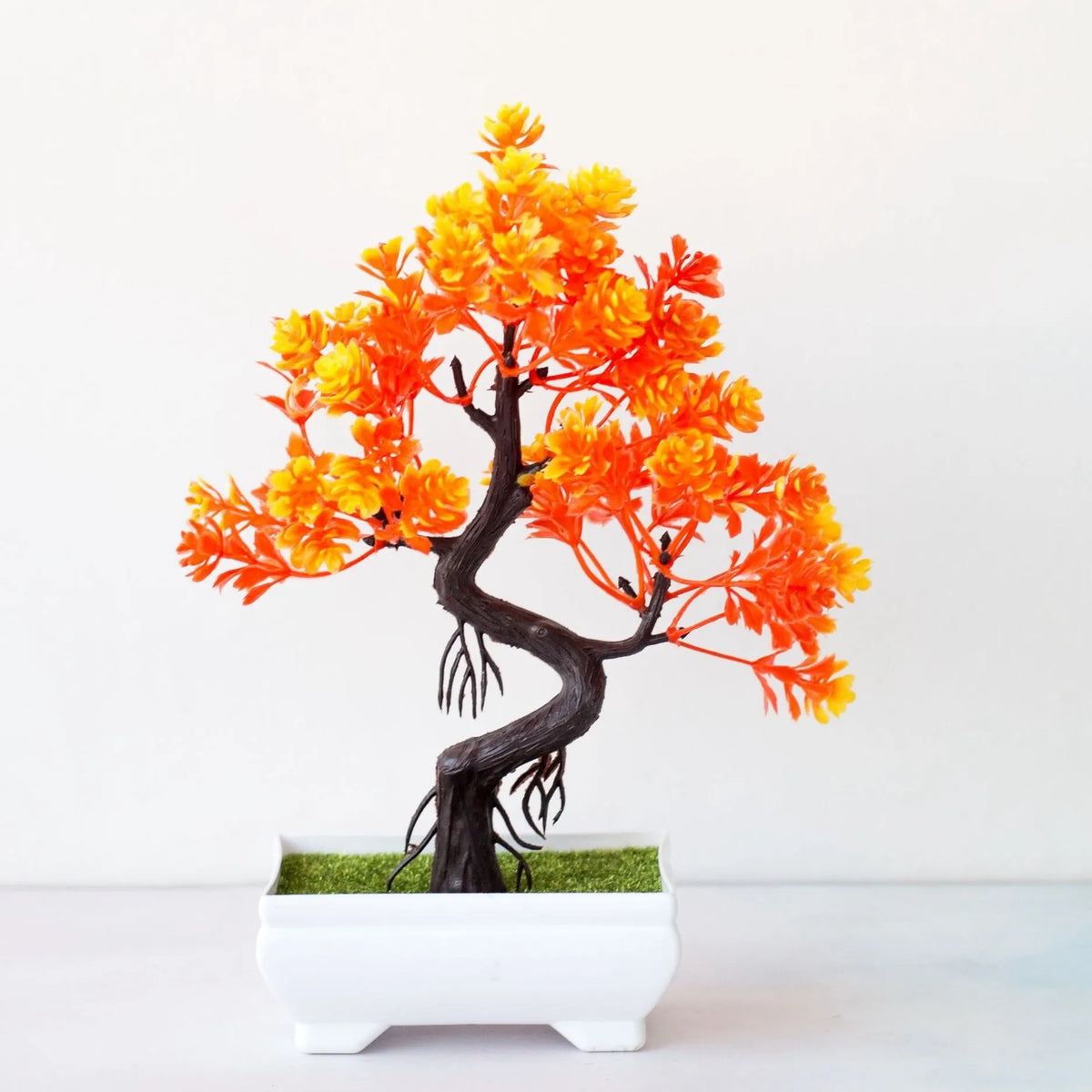Garden Arrangement Ornaments Plastic Plants Bonsai Small Tree Pot Fake Plant Potted Flower Home Room Table Decoration - Orang