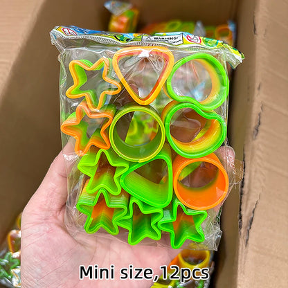 12/24 Rainbow Magic Springs Circle Toys Kids Birthday Party Favors Guests Giveaway Small Gifts Pinata Fillers Flexible Funny 