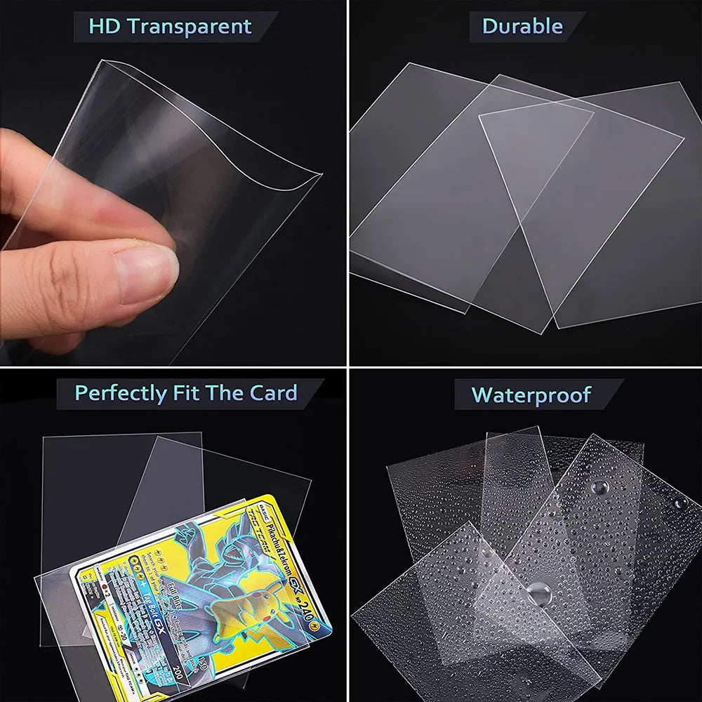 500 Counts Clear Soft Card Sleeves 2.5" x 3.5" Trading collect Sleeve Fit for Standard Baseball Sports MTG Pokemon Game Cards