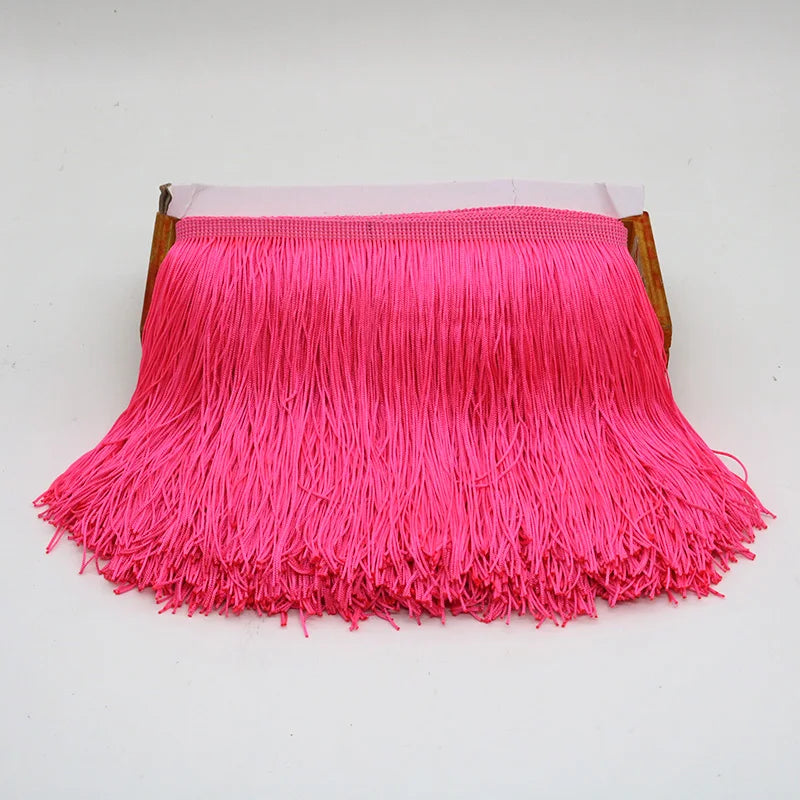 Lace Ribbon, 10 Yards Tassel Trim for Dress Trimming, Do It Yourself Crafts & Scrapbooking - watermelon red / 10 yards