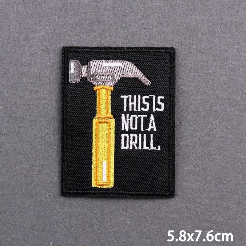 Warning Letters Embroidery Patches For Jeans Good Vibes Iron On Patch Thermoadhesive Patches For Clothes Applique Stickes Log