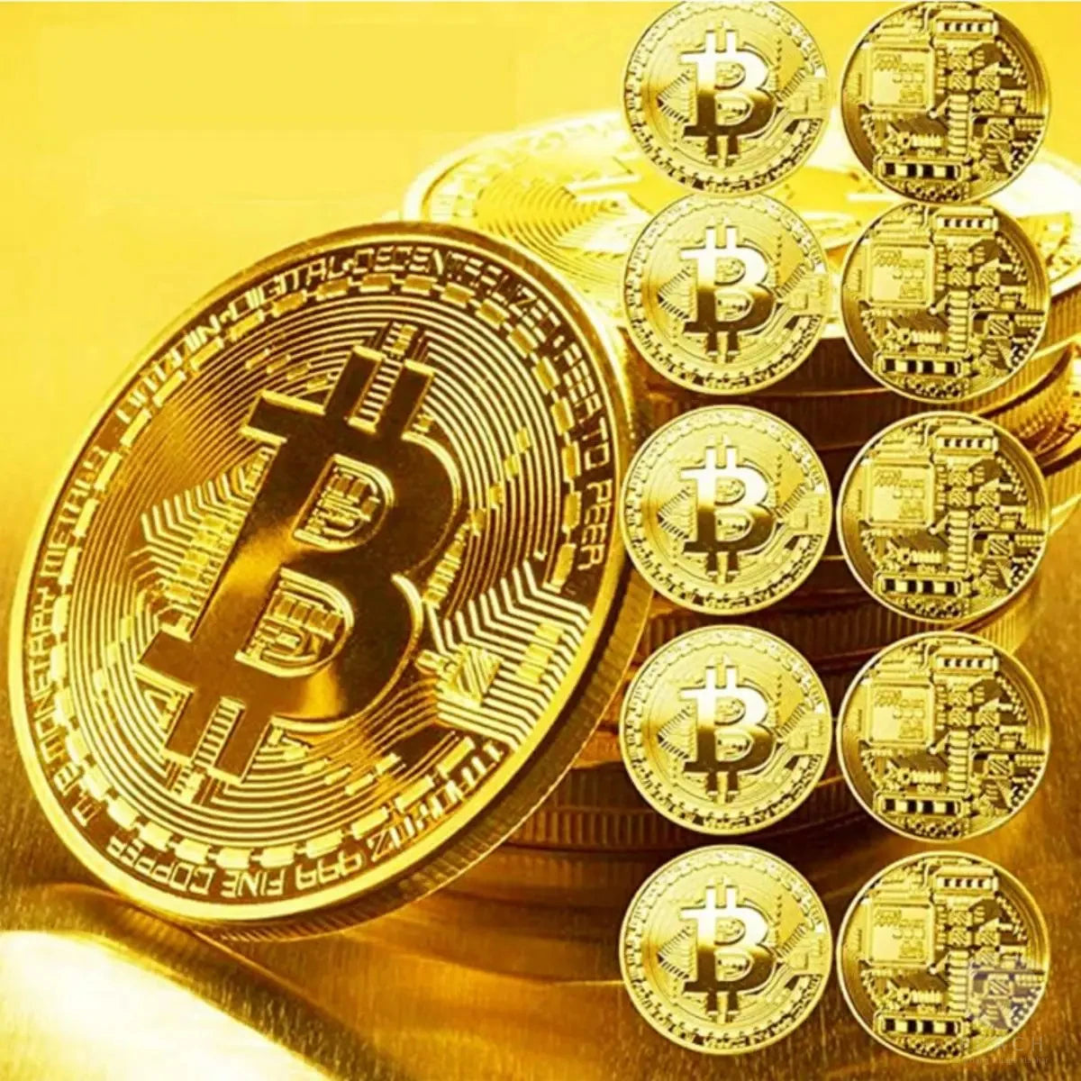 Gold Plated Bitcoin Coin Collectible Art Collection Gift Physical Commemorative Casascius Metal Antique Imitation Happy Birth