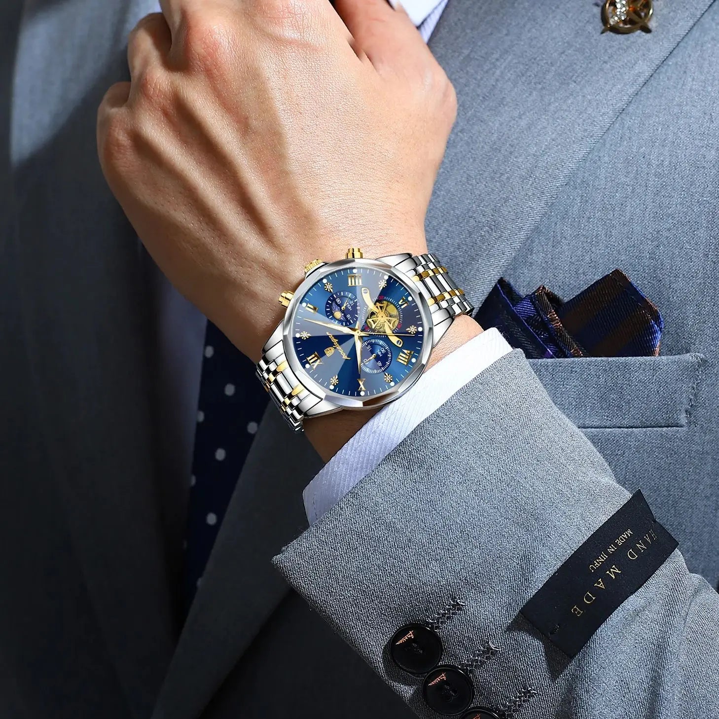 POEDAGAR Luxury Men Watch Top Original Waterproof Luminous Chronograph Man Wristwatch Stainless Steel Quartz Men's Watches Re
