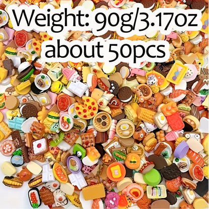 Miniature Food Toys Mixed Resin Food Dolls Kitchen Pretend Toys Suitable for Dollhouse Kitchen Toys Resin Miniature Food - 90